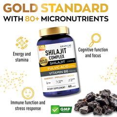 Granions Shilajit fulvic ácido cápsulas para vitalidad y claridad mental