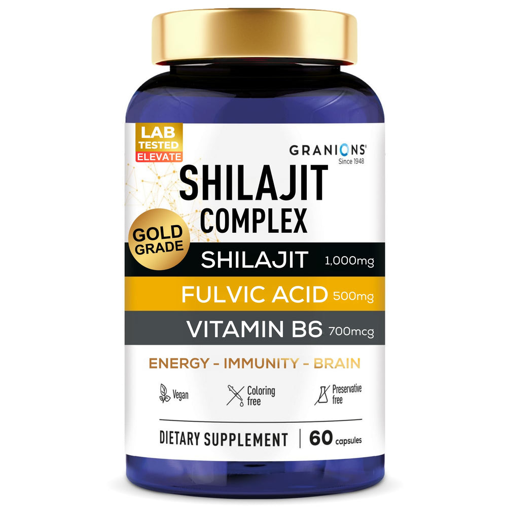 Granions Shilajit puro 1000mg cápsulas para energía sostenible durante el día