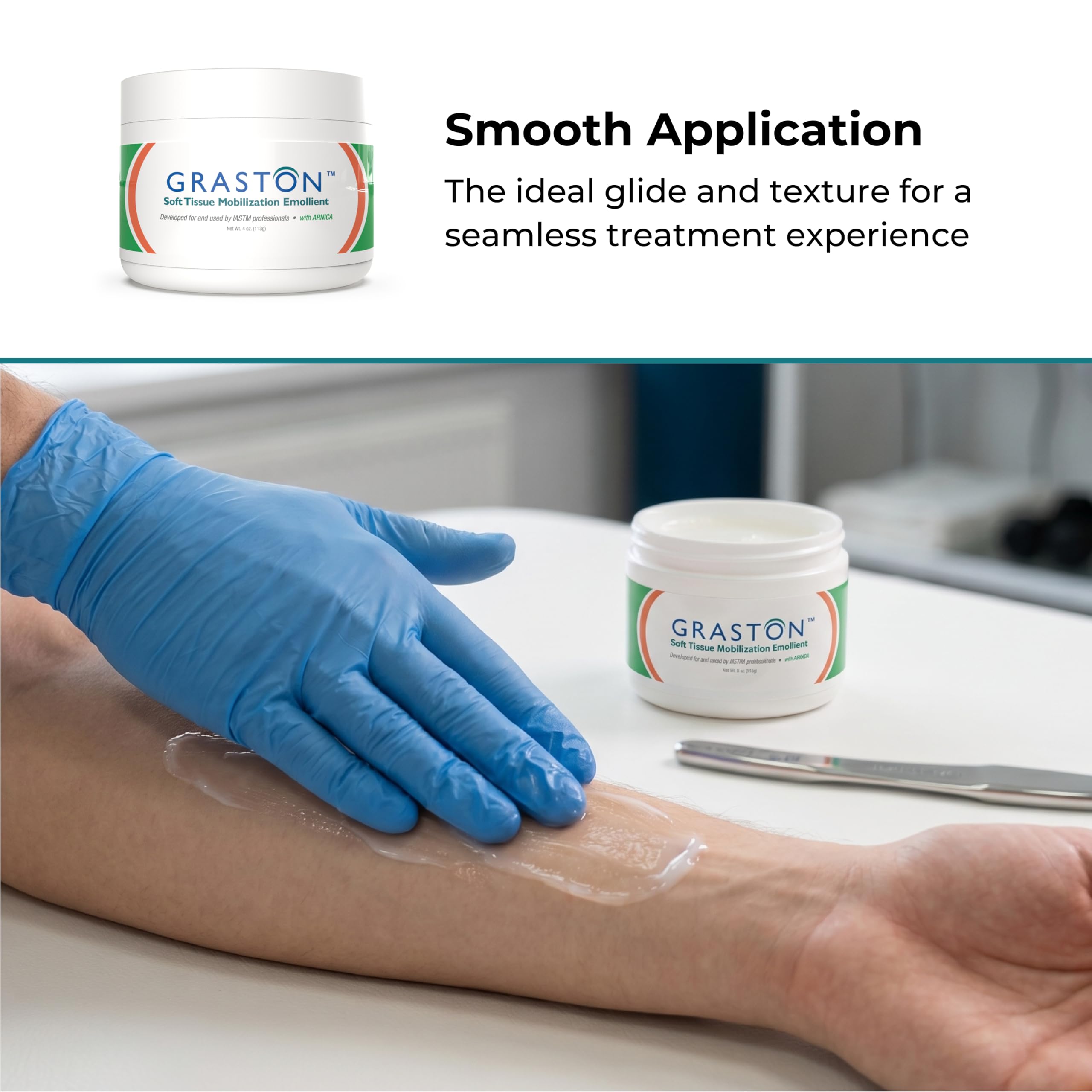 Graston textura crema en primer plano con deslizamiento controlado