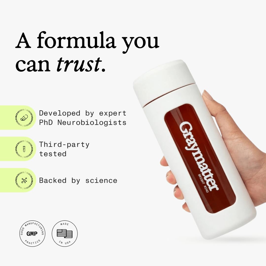 Graymatter vaso con bebida tangerina listo para beber y energía sostenida