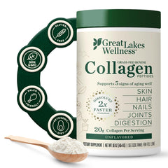 Great Lakes Gelatin envase frontal mostrando etiqueta y beneficios