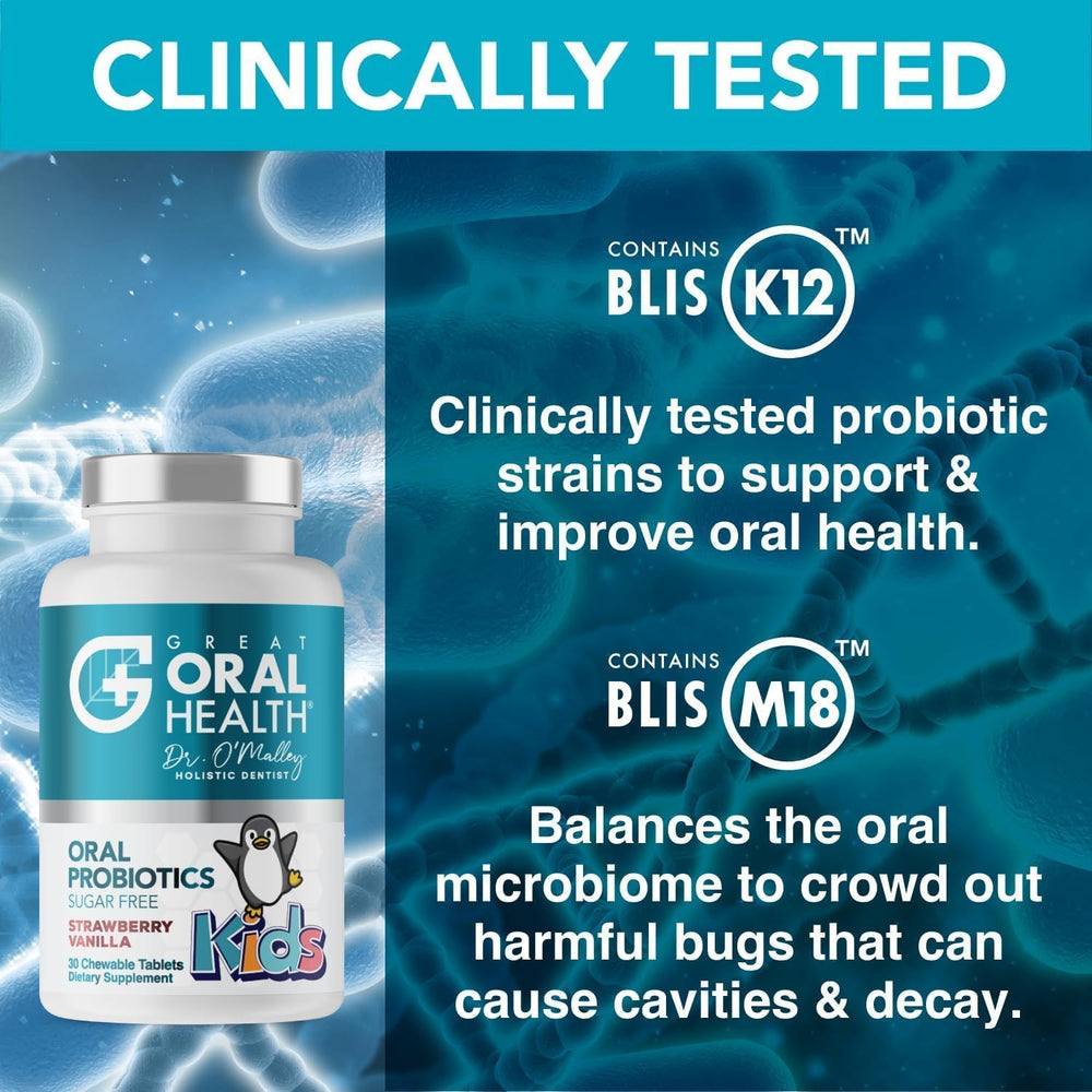 Great Oral Health comparación de tamaño del frasco con 30 tabletas para un mes
