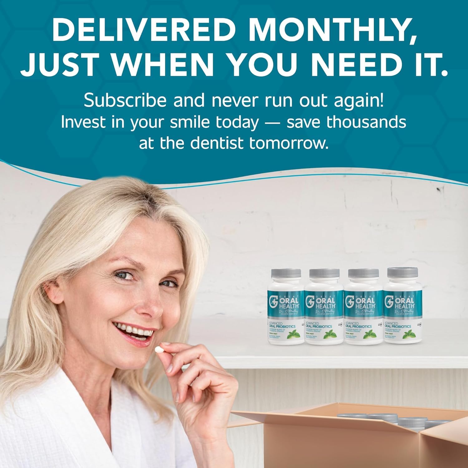 Great Oral Health etiqueta con información de ingredientes y uso