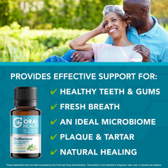 Great Oral Health textura del concentrado OraRestore en gota destacando pureza