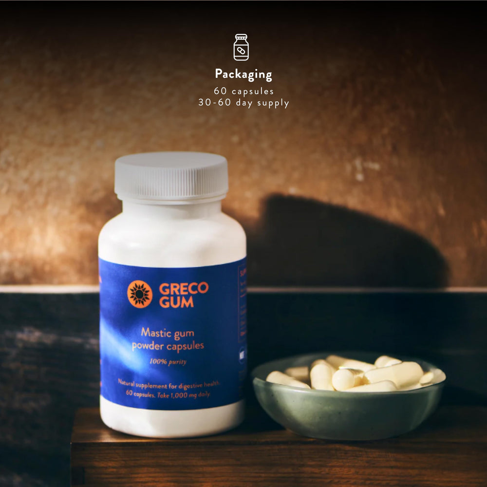 Greco Gum polvo de mastiha fino, procesado para mejor absorción