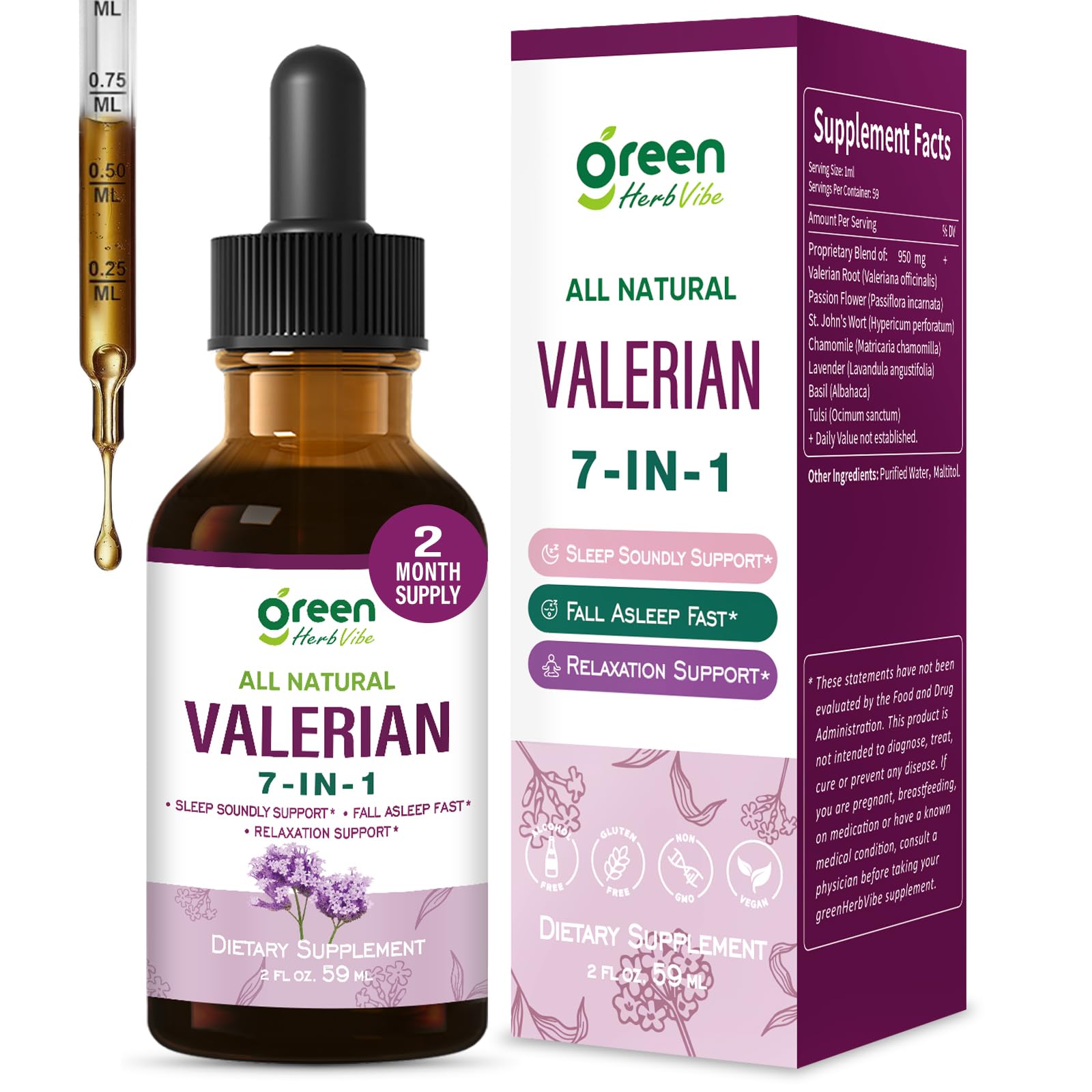 green Herb Vibe frasco frontal mostrando diseño y tamaño para almacenamiento
