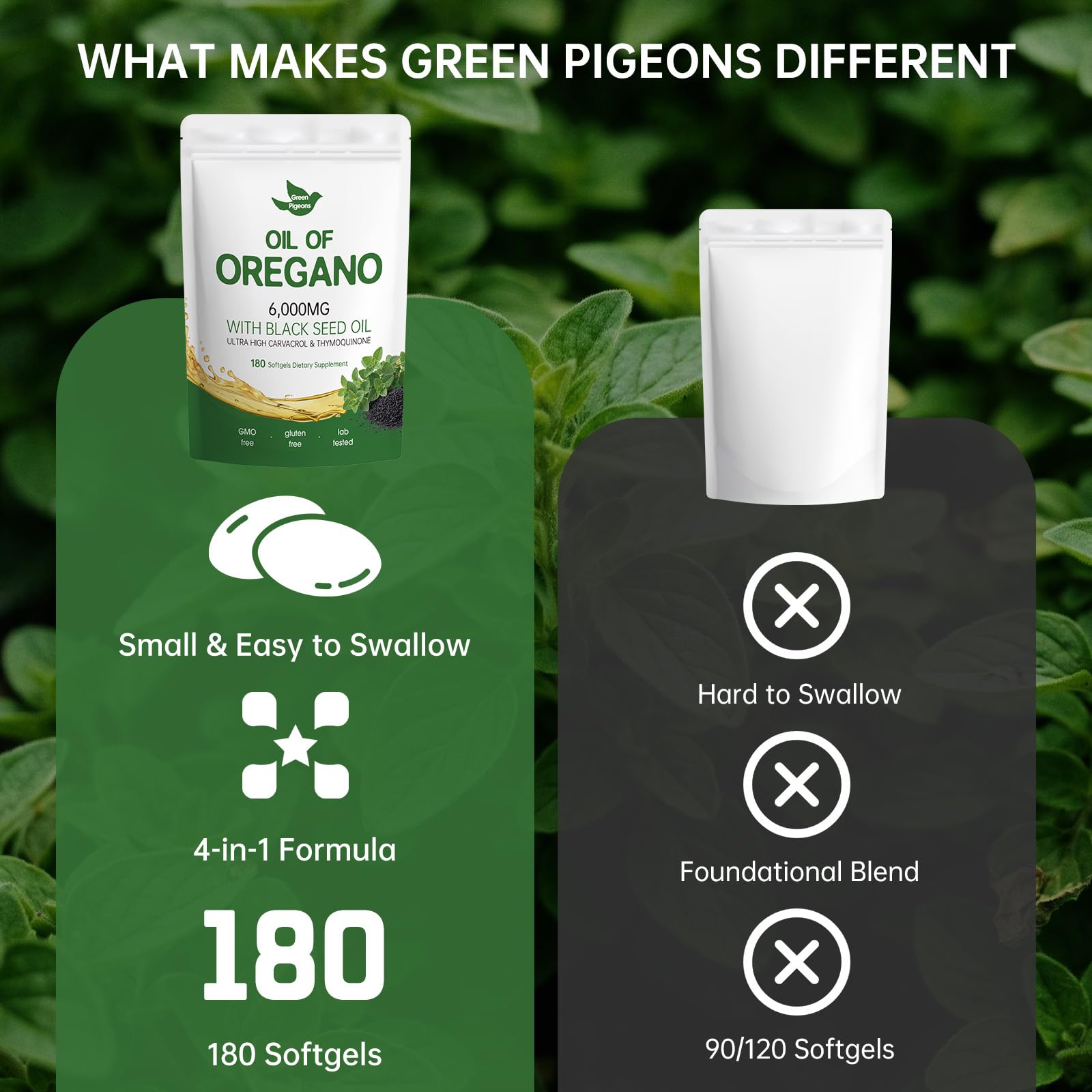 Green pigeons etiqueta nutricional legible, transparencia y datos claros