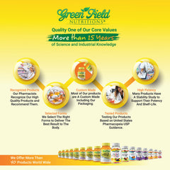 GREEN FIELD NUTRITIONS frasco junto a mesa de cocina ilustrando uso diario sencillo