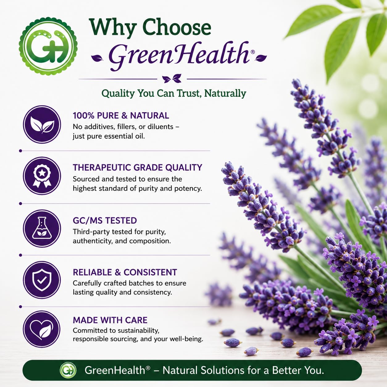 GreenHealth etiqueta informativa con especificaciones y seguridad