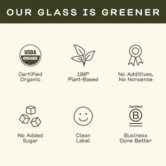 Greenhouse Juice Co. vial junto a una mano tamaño de 60 ml portabilidad
