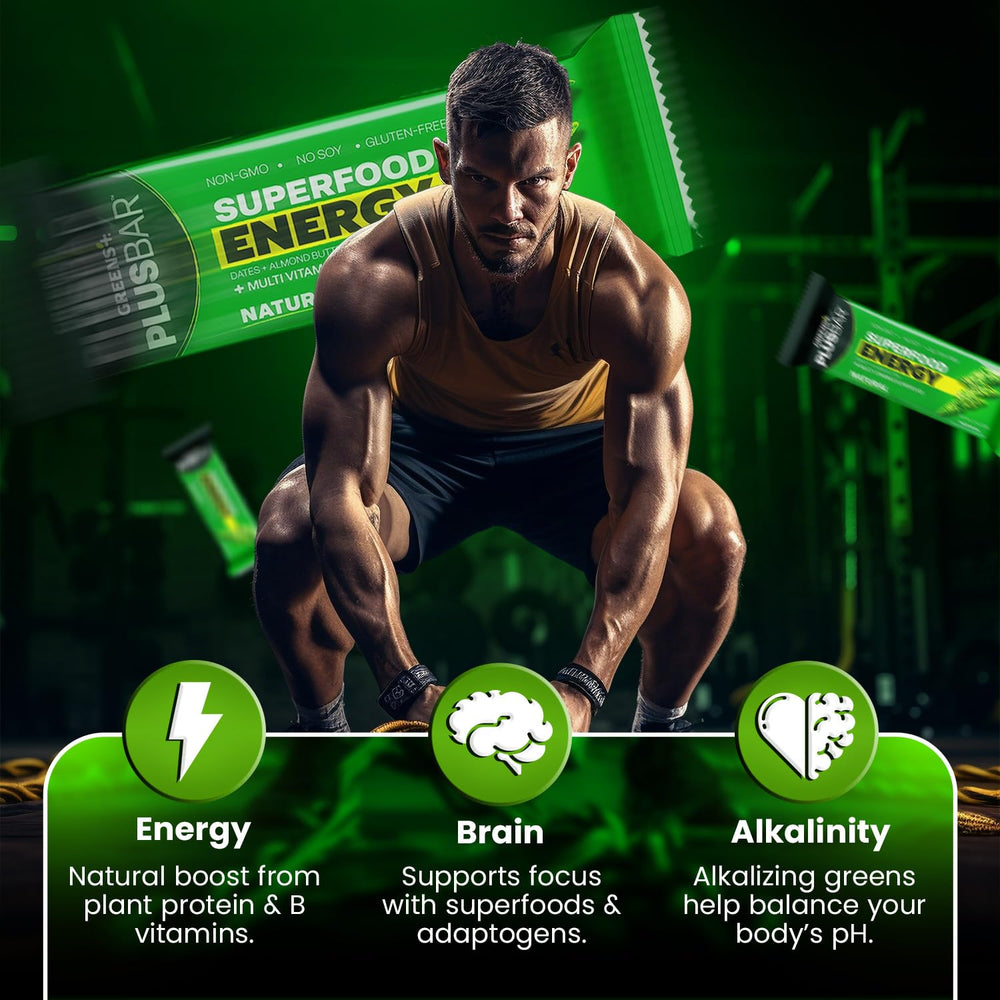 Mano sosteniendo una Greens+ Plusbar para mostrar portabilidad y conveniencia