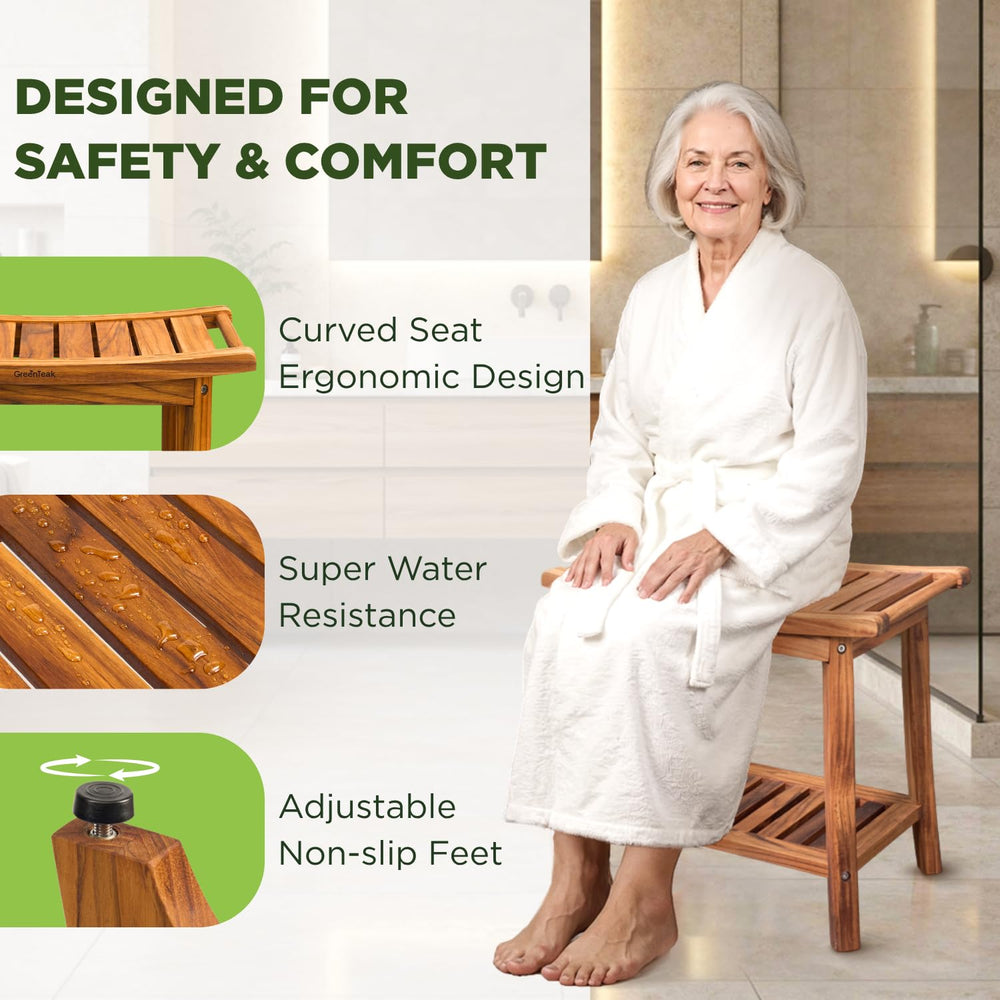 GREENTEAK estante inferior con productos organizado y accesible