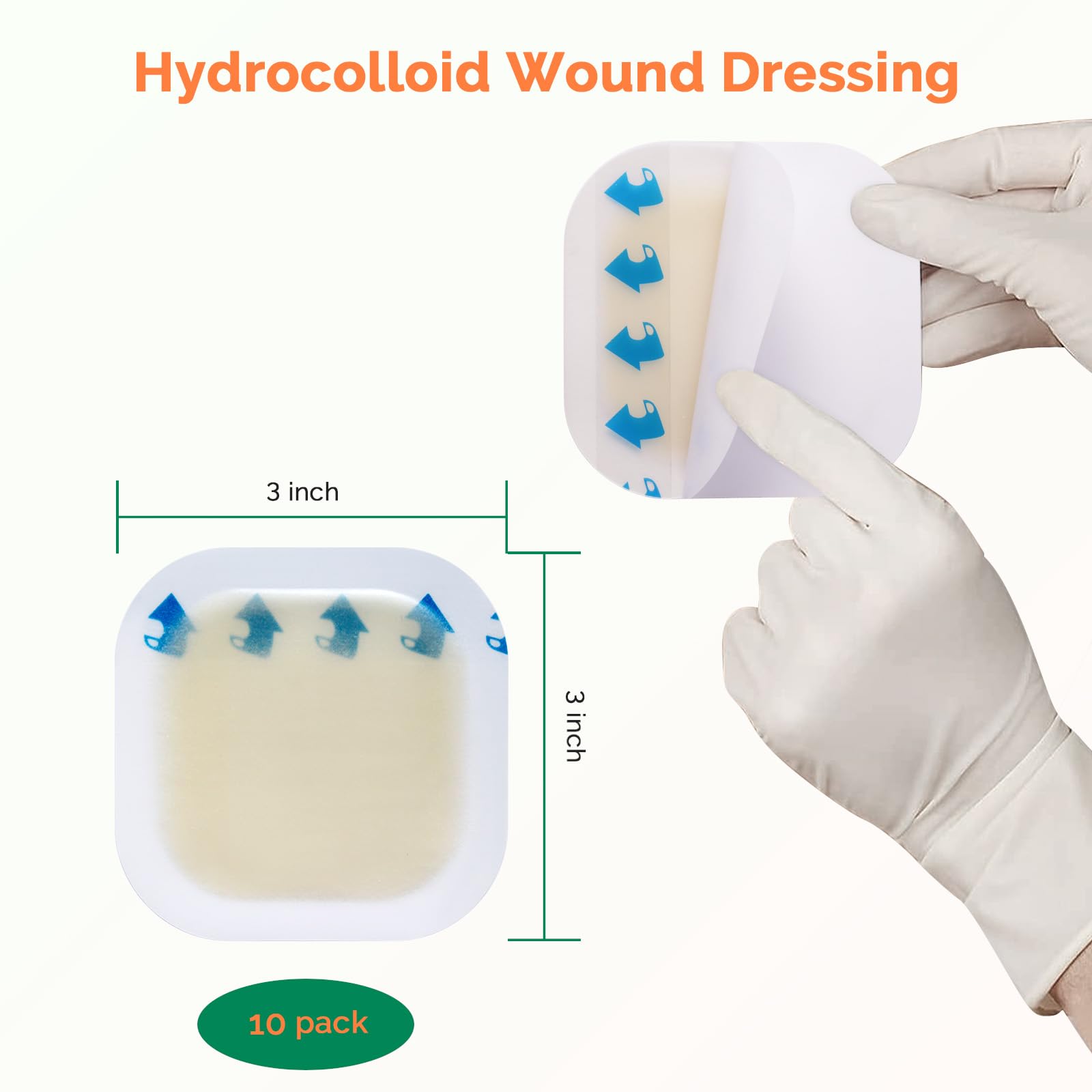 Greetmed detalle de la textura hidrocoloide que absorbe y protege la herida