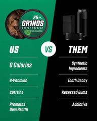 GRINDS comparación de tamaño con mano para visualizar porciones prácticas