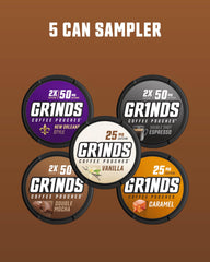 GRINDS primer plano de un sobre seco que destaca textura y limpieza