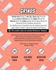 GRINDS escena de escritorio con latas y bolsitas para concentración prolongada