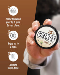 GRINDS etiqueta con nombres de sabores para identificar opciones