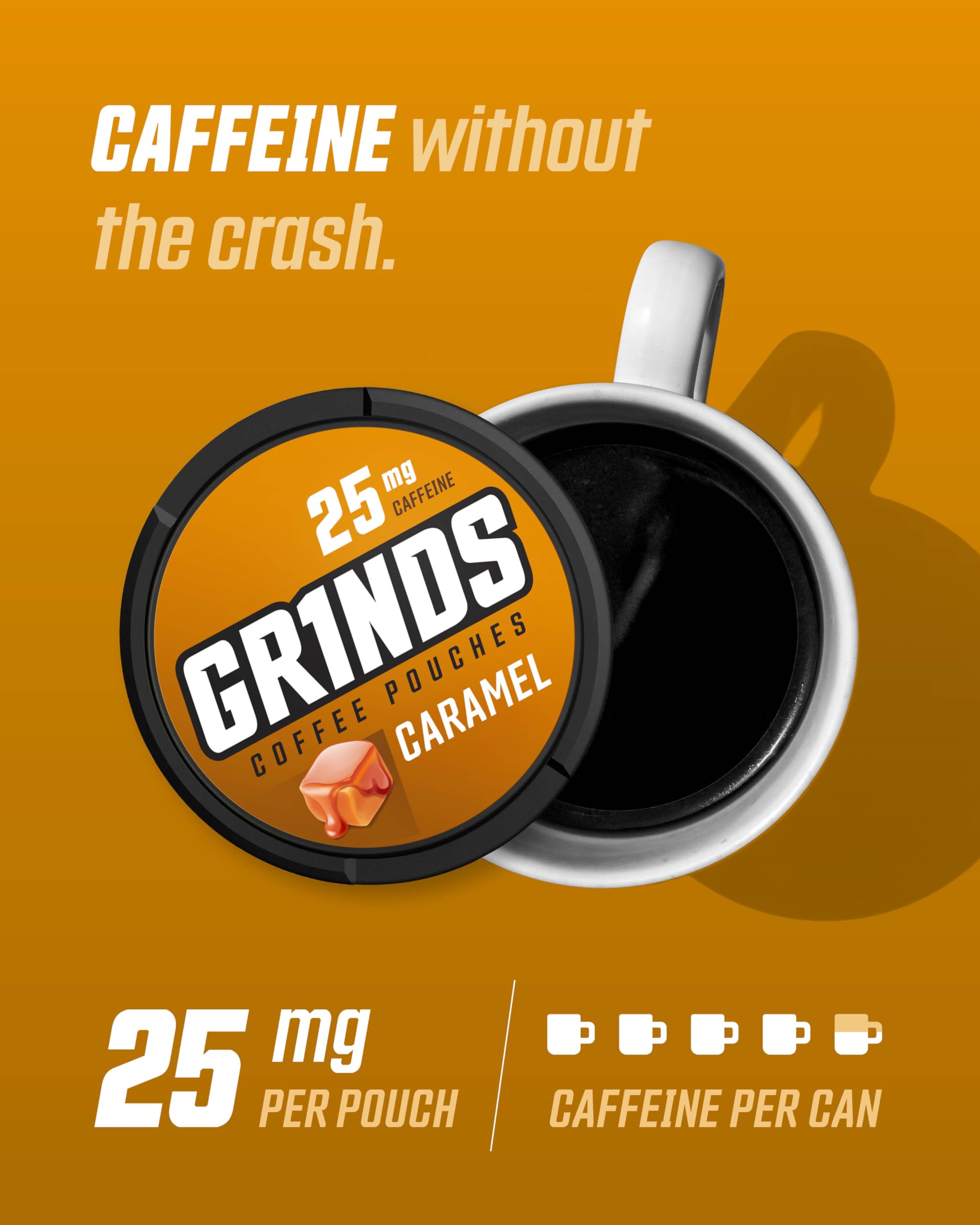 GRINDS pouch en mano durante jornada laboral para energía rápida