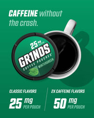 GRINDS pouch en uso durante caminata, beneficio de energía portátil