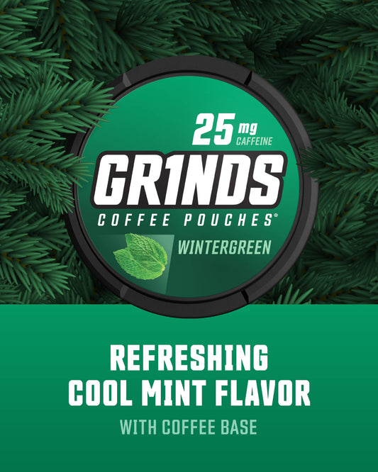GRINDS lata abierta mostrando pouches internas, conservación de sabor
