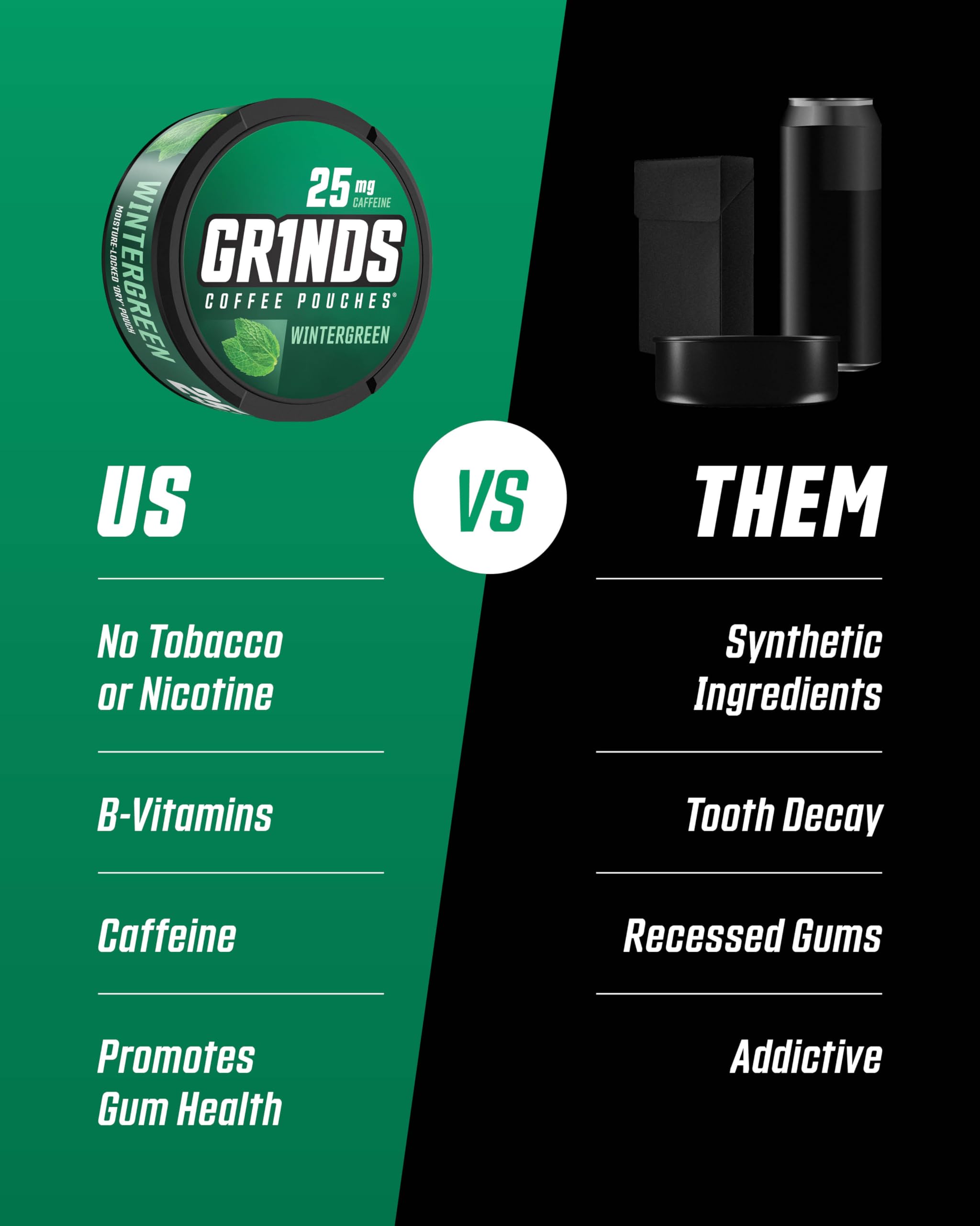 GRINDS persona usando una pouch entre mejilla y encía, energía discreta