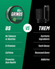GRINDS persona usando una pouch entre mejilla y encía, energía discreta