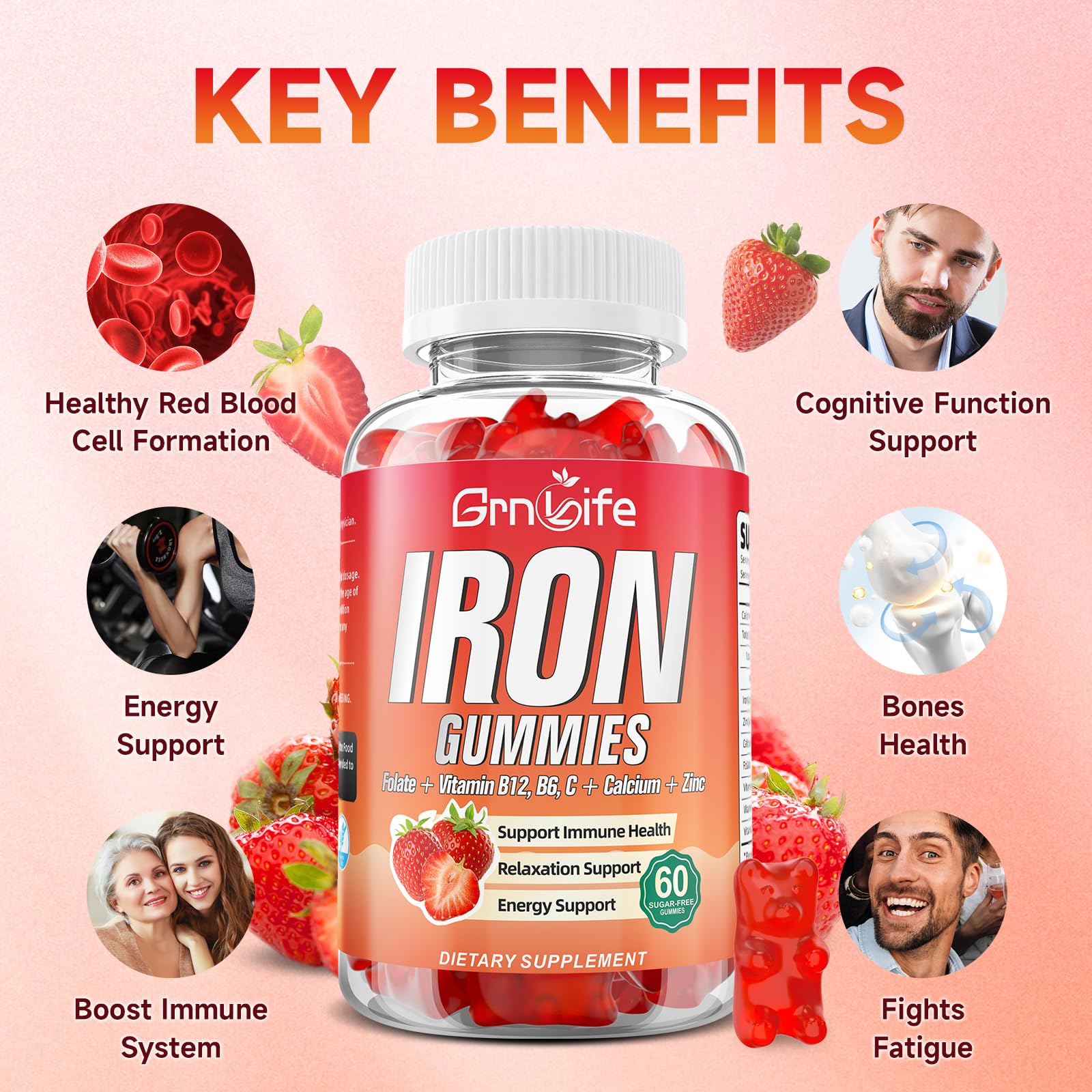 GrnLife etiqueta con lista de ingredientes y vitaminas clave