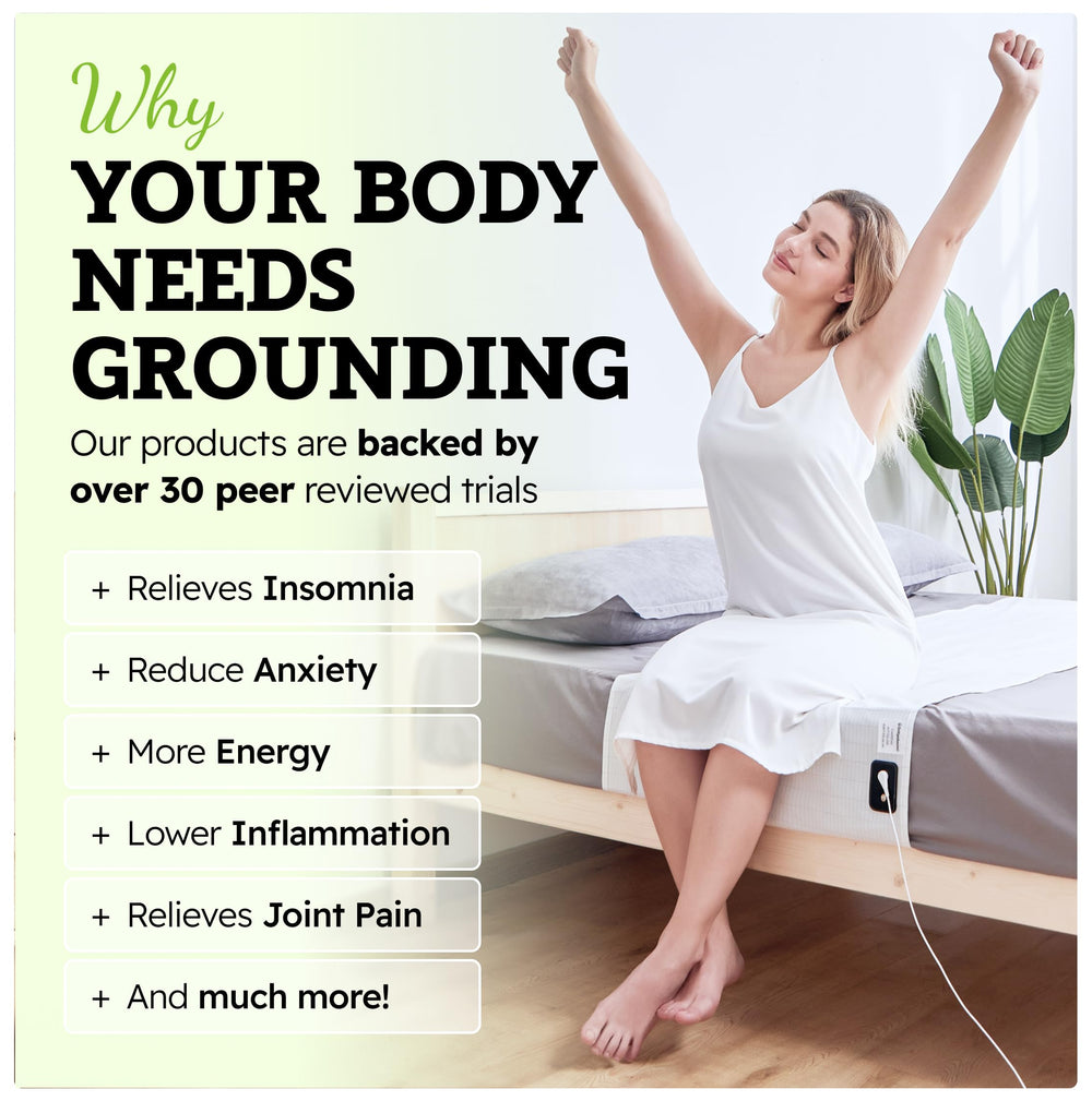 GroundingWell sábana instalada en cama mostrando uso y confort nocturno