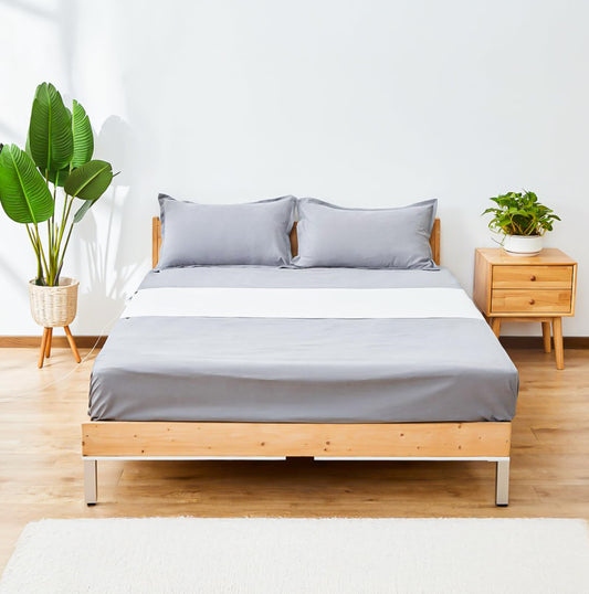 GroundingWell vista frontal de la sábana lista para cama, comodidad natural