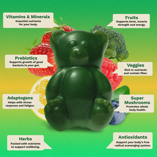 Detalle de la textura de las gomitas Grüns, aspecto masticable apetecible