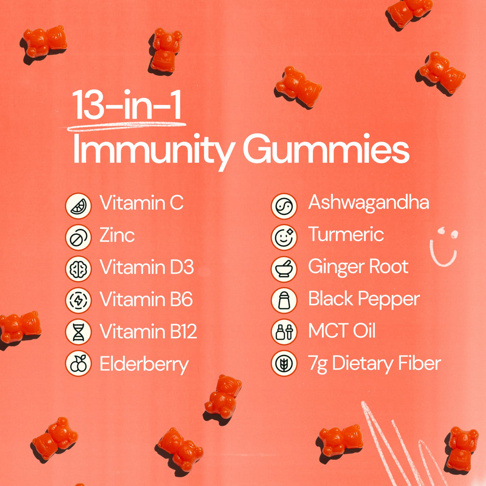 Grüns Immün pouch abierto con gominolas visibles y acceso fácil
