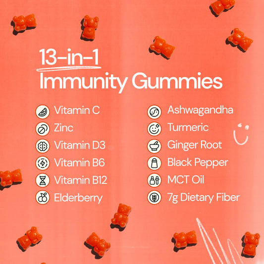 Grüns Immün pouch abierto con gominolas visibles y acceso fácil
