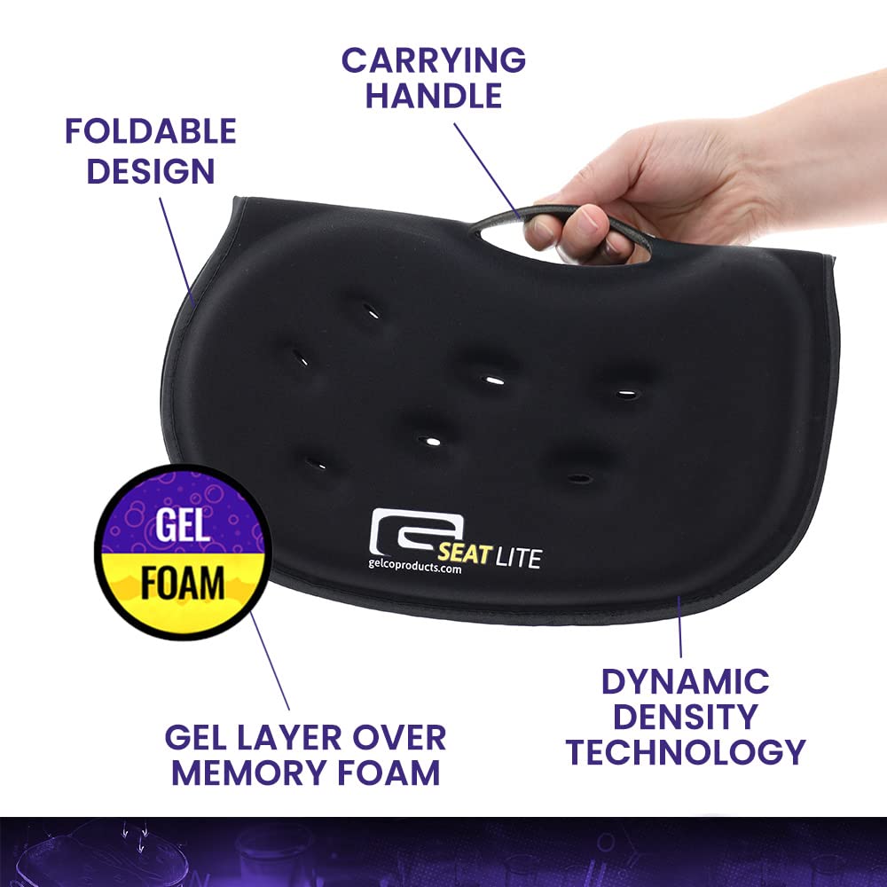 Comparación de tamaño del GSeat Lite junto a pasaporte y bolso de mano