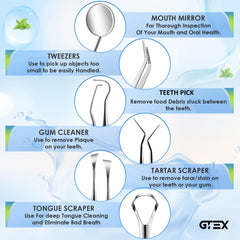 Espejo dental GTEX en uso con buena visibilidad de molares para inspección