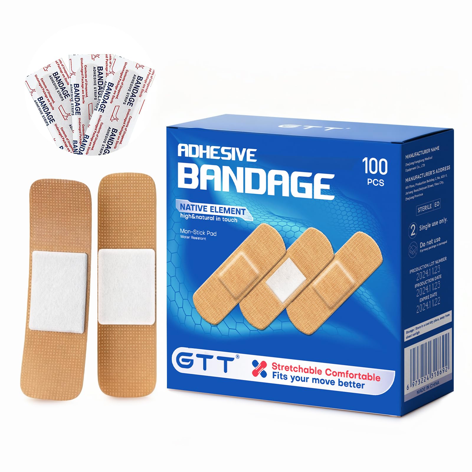 GTT caja frontal 100 unidades, suministro completo y práctico