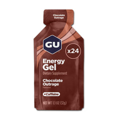 GU Energy caja frontal mostrando 24 sobres, fácil transporte y suministro