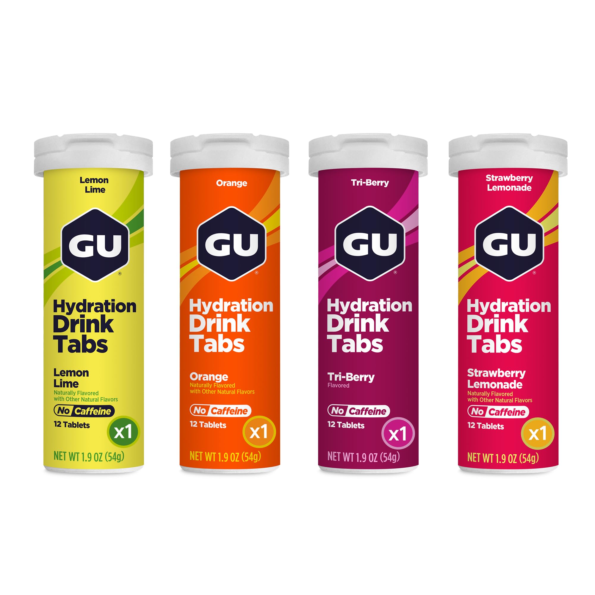 GU Energy envase frontal mostrando tabletas y beneficios portátiles