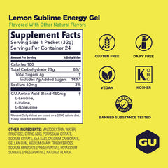 GU Energy sobre abierto con gel visible para consumo rápido en carrera