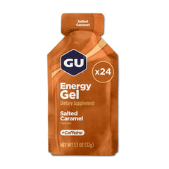 GU Energy gel Salty Caramel frente del paquete muestra conveniencia