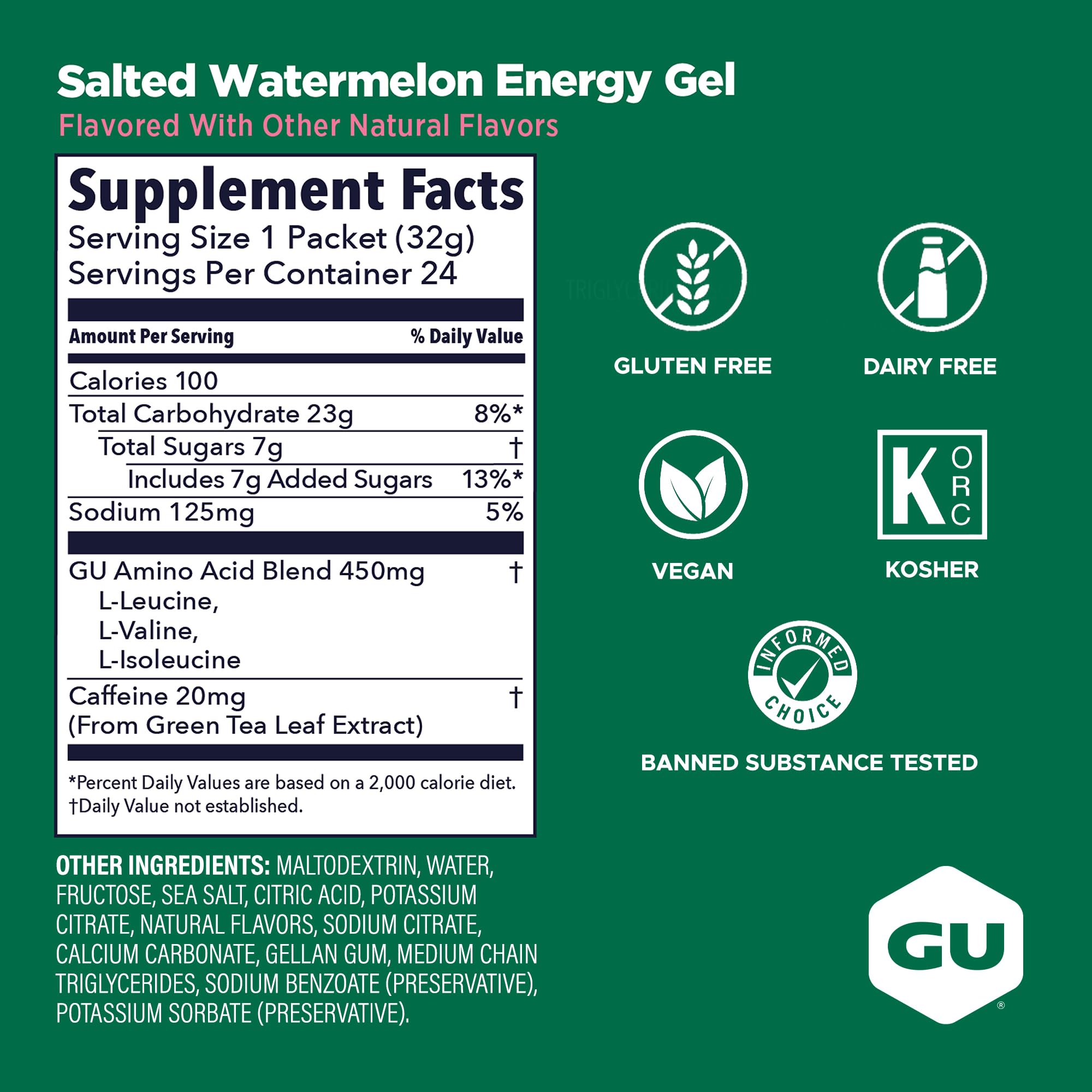 GU Energy gel salted watermelon textura del gel en cuchara para absorción rápida