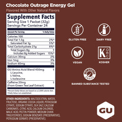 Detalle de gel en cuchara GU Energy Chocolate Outrage, textura suave y fácil de ingerir