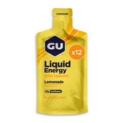 GU Energy gel líquido Lemonade frontal mostrando el empaque y facilidad de transporte