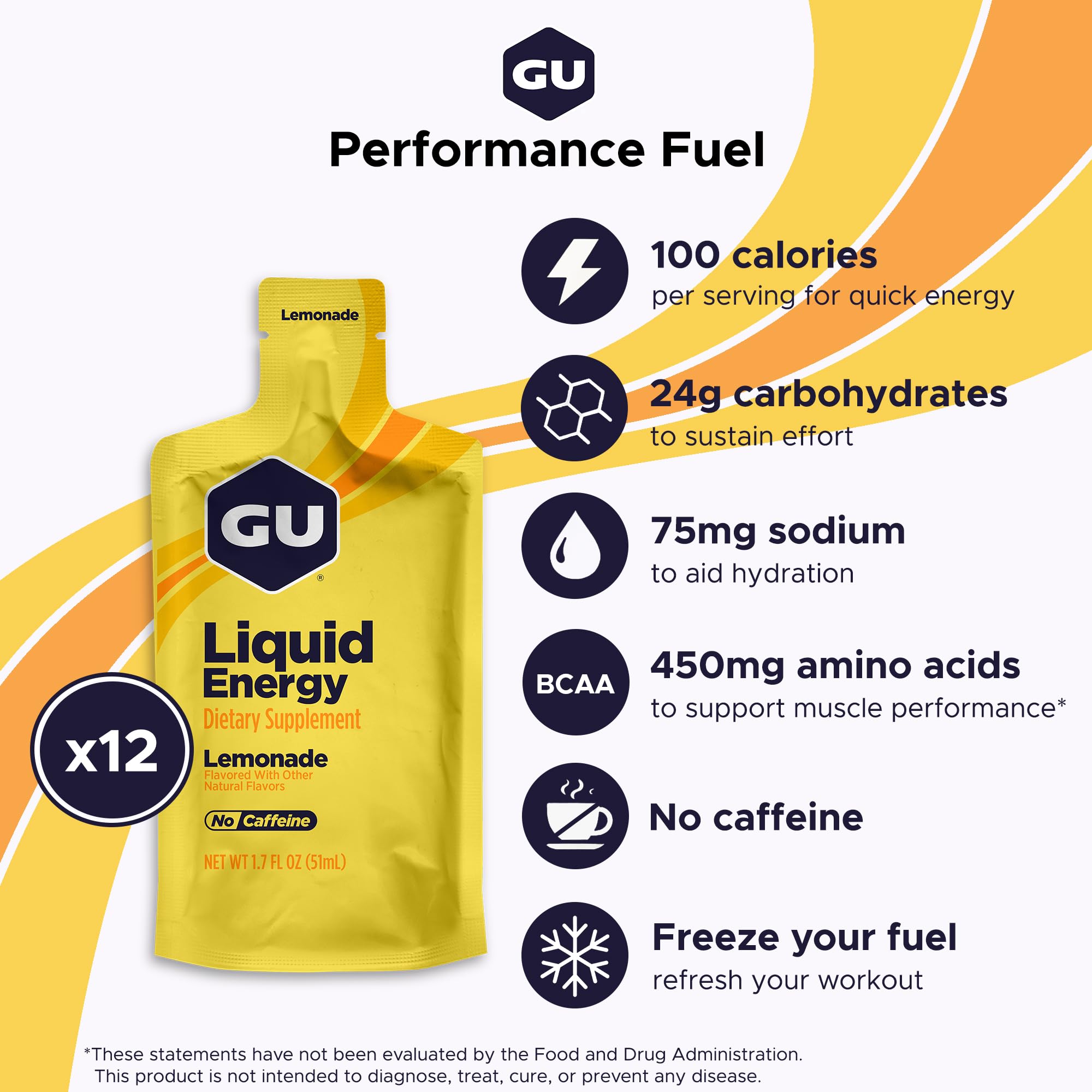 GU Energy sobre abierto con líquido visible para ingestión rápida durante ejercicio
