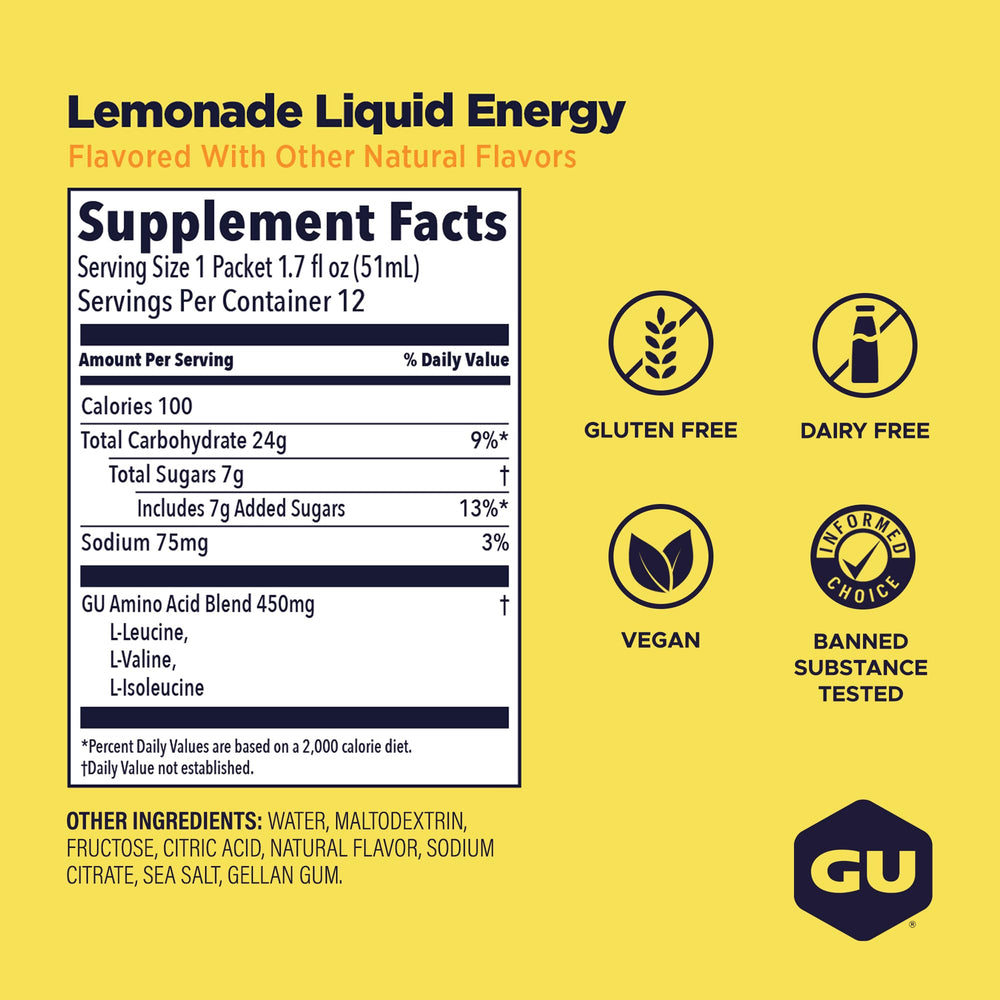 Detalle de textura del gel líquido GU Energy mostrando consistencia ligera y fluida