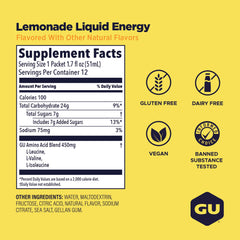 Detalle de textura del gel líquido GU Energy mostrando consistencia ligera y fluida