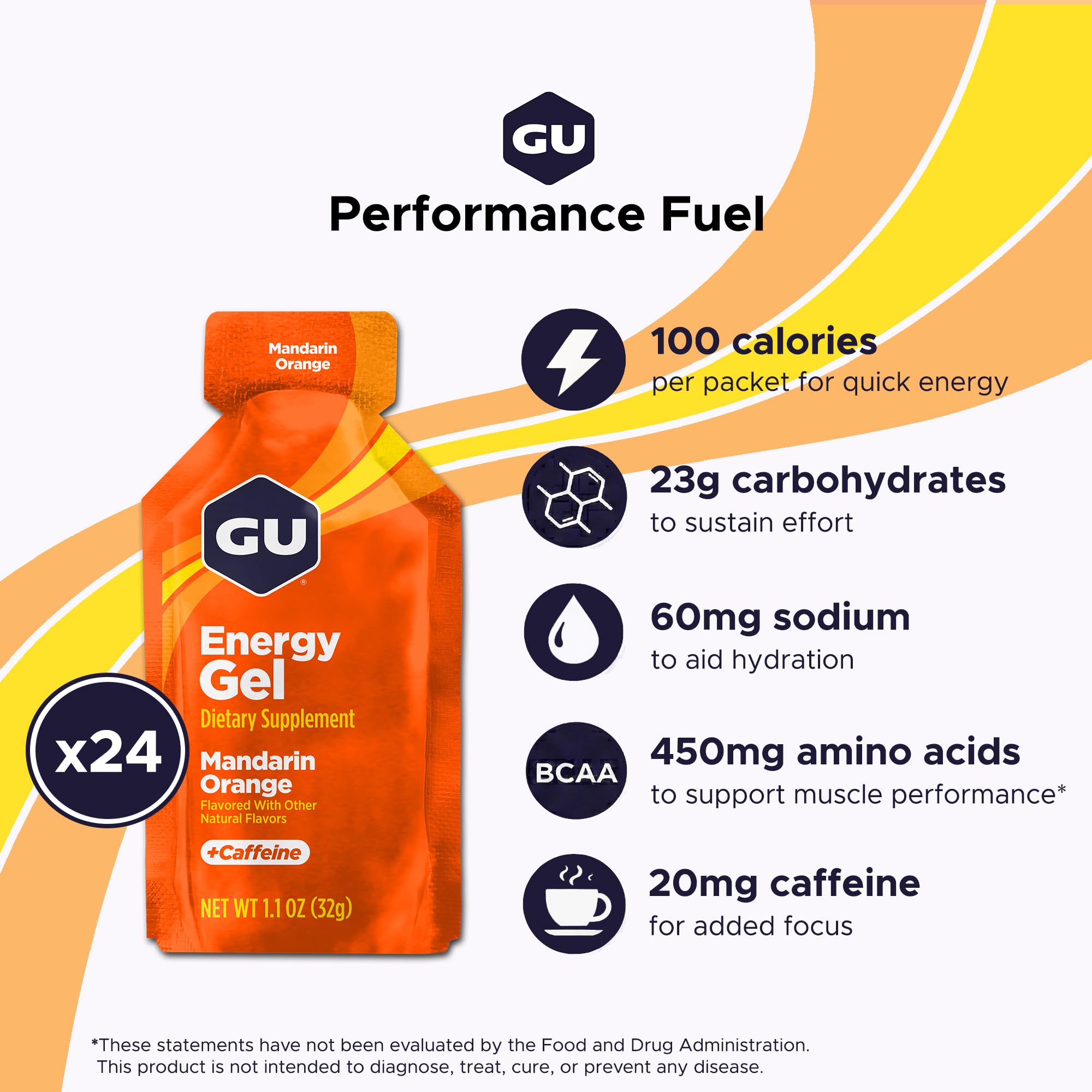 GU Energy sobre individual Mandarin Orange listo para consumir y aportar energía rápida