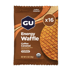 GU Energy paquete frontal mostrando galletas, portátil y listo para carrera