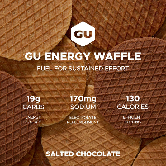 GU Energy close-up de la textura del gofre y relleno sabroso