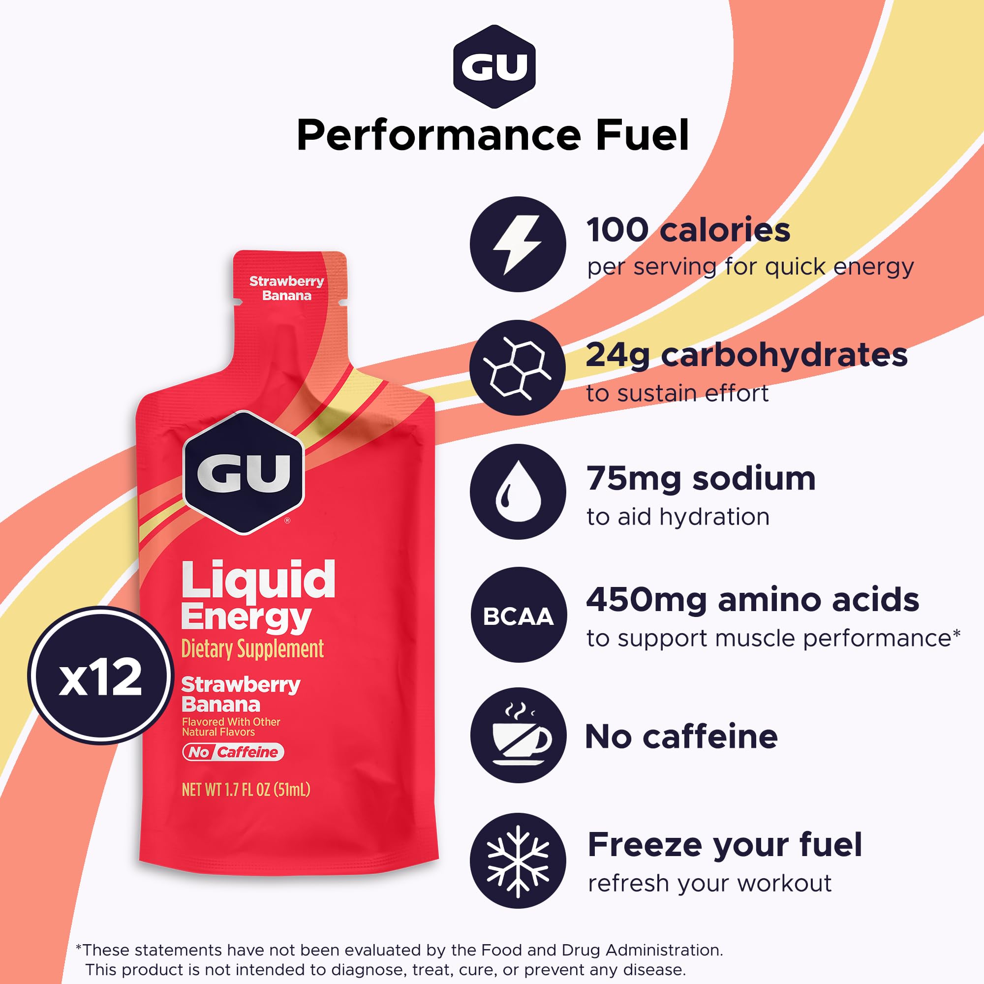 GU Energy textura líquida derramada mostrando consistencia ligera y fácil asimilación