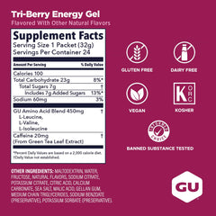 GU Energy Tri-Berry textura del gel detalle visual y beneficio absorción rápida
